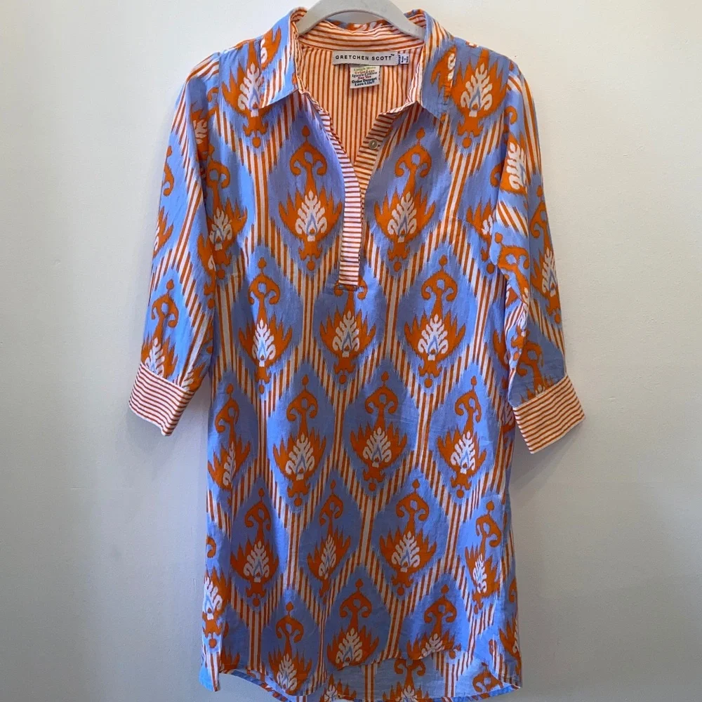 Gretchen Scott Mixed pattern Tunic Dress Ultralight Weight - Picture 1 of 7